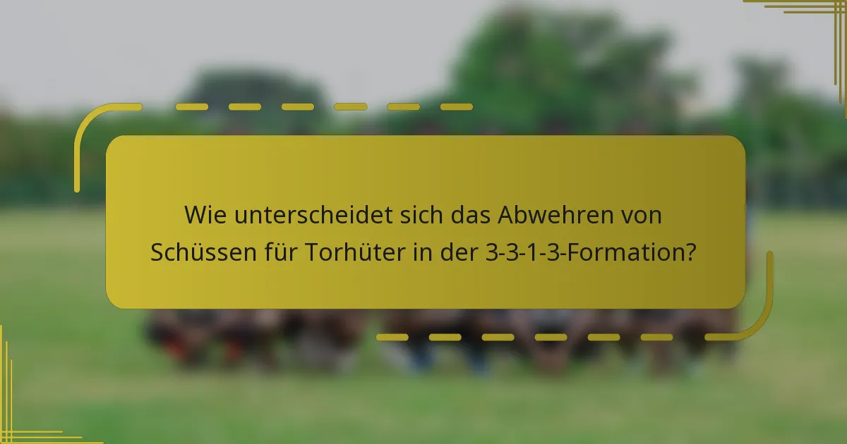 Wie unterscheidet sich das Abwehren von Schüssen für Torhüter in der 3-3-1-3-Formation?